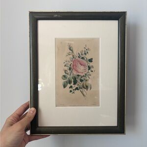 Vintage Wall Art Print of Pink Rose Cottage Farmhouse Gallery Wall